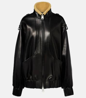 Sigi shearling-trimmed leather jacket | Khaite
