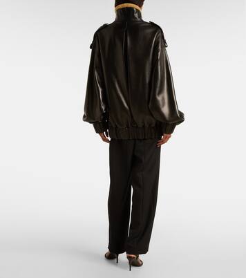 Sigi shearling-trimmed leather jacket | Khaite