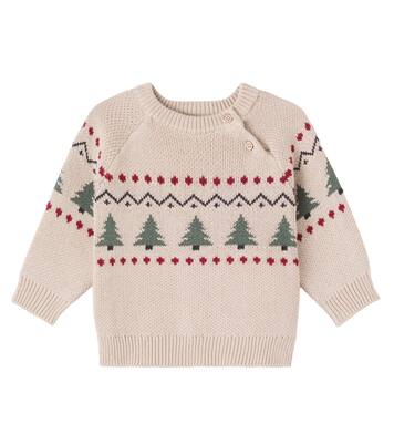 Baby Balou cotton jacquard sweater | Wheat