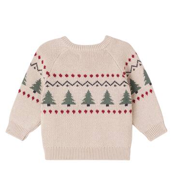 Baby Balou cotton jacquard sweater | Wheat