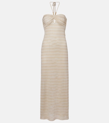 Mila off-shoulder lamé maxi dress | Melissa Odabash