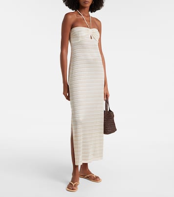 Mila off-shoulder lamé maxi dress | Melissa Odabash