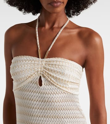Mila off-shoulder lamé maxi dress | Melissa Odabash
