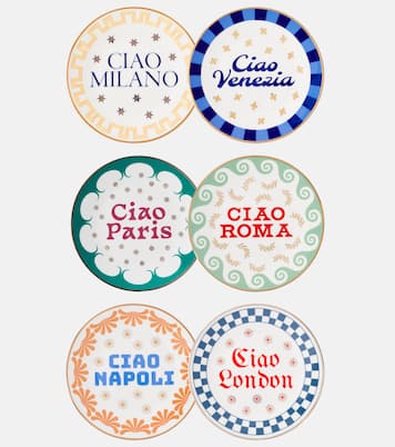 Set of 6 porcelain plates | Bitossi