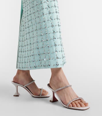Sandalen Gilda 70 aus Satin mit Kristallen | Amina Muaddi