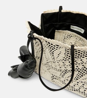 Julia Small crochet leather-trimmed tote bag | Magda Butrym