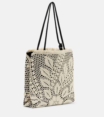 Julia Small crochet leather-trimmed tote bag | Magda Butrym