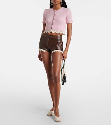 Julia Small crochet leather-trimmed tote bag | Magda Butrym