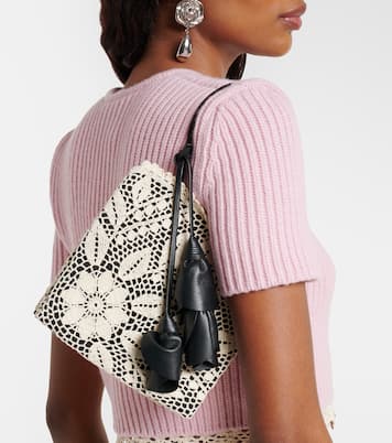 Julia Small crochet leather-trimmed tote bag | Magda Butrym