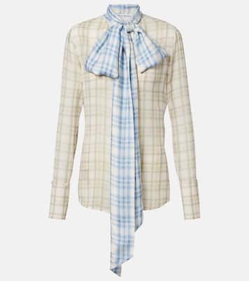 Sheer tie-neck silk blouse | Acne Studios