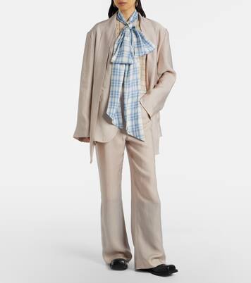 Sheer tie-neck silk blouse | Acne Studios