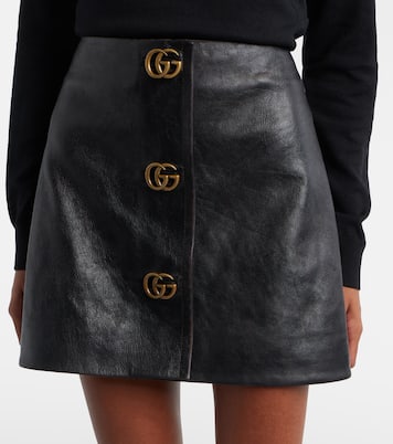 Double G leather miniskirt | Gucci