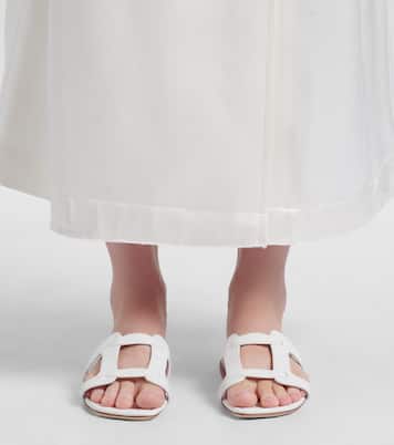 Grellanuflat leather slides | Manolo Blahnik