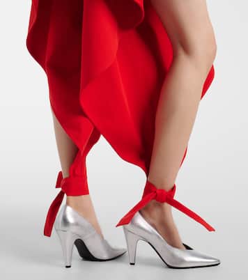 Ruffled cotton gabardine tapered pants | Alaïa