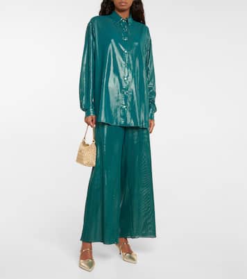 Lamé wide-leg pants | Oséree