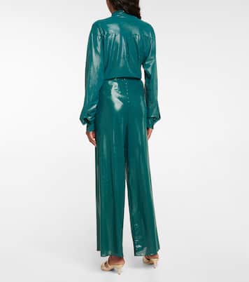 Lamé wide-leg pants | Oséree