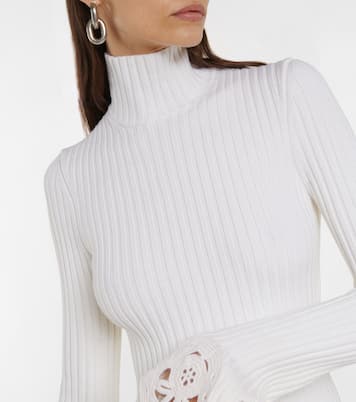 Top en mezcla de lana con croché | Rabanne