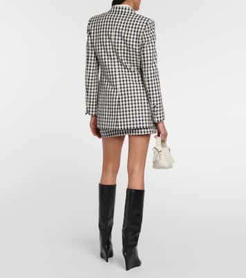 Blazer de lana y algodón a cuadros | Ami Paris