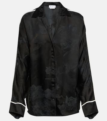 Bedrucktes Pyjama-Hemd aus Jacquard | Off-White