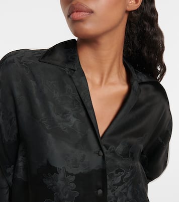 Bedrucktes Pyjama-Hemd aus Jacquard | Off-White