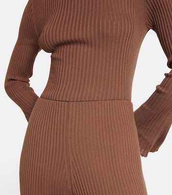 Pantaloni flared in lana vergine a vita alta | Wolford