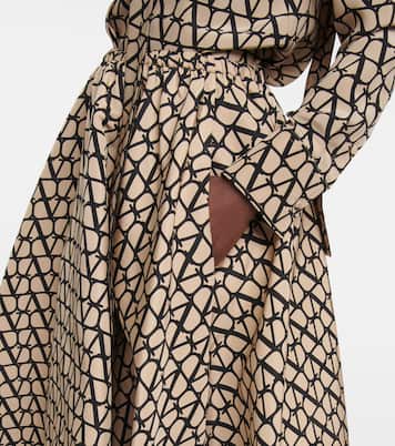 Toile Iconographe silk midi skirt | Valentino