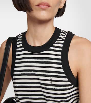 Tank top Cassandre in jersey a righe | Saint Laurent