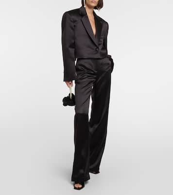 Cropped silk and wool blazer | Magda Butrym