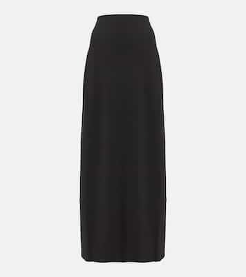 Daffodil wool-blend crêpe maxi skirt  | The Row
