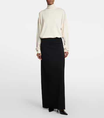 Daffodil wool-blend crêpe maxi skirt  | The Row