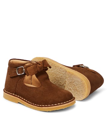 Scarpe T-bar in suede con fiocco | Petit Nord