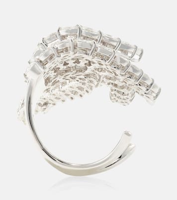 Anello Y in oro bianco 18kt con diamanti | Yeprem