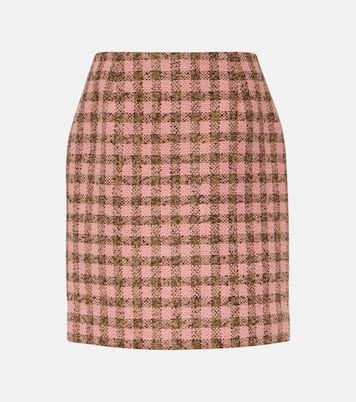 Checked wool-blend tweed miniskirt  | Oscar de la Renta
