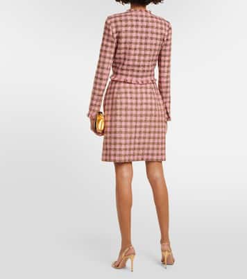 Checked wool-blend tweed miniskirt  | Oscar de la Renta