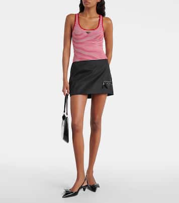 Logo cotton-blend bodysuit | Prada