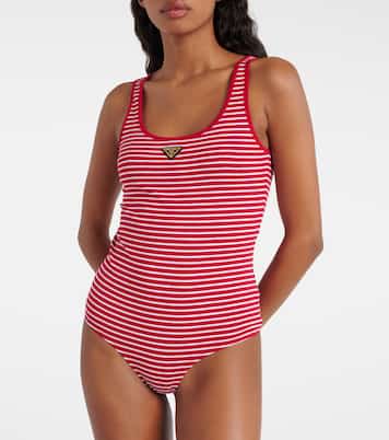 Logo cotton-blend bodysuit | Prada