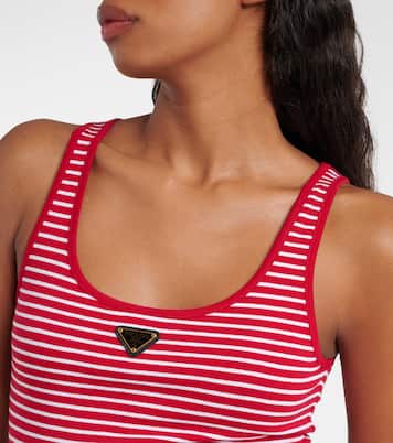 Logo cotton-blend bodysuit | Prada