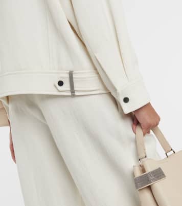 Giacca biker in cotone e lino | Brunello Cucinelli