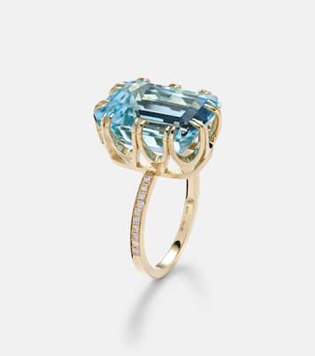 Bague en or 18 ct, topaze et diamants | Ileana Makri