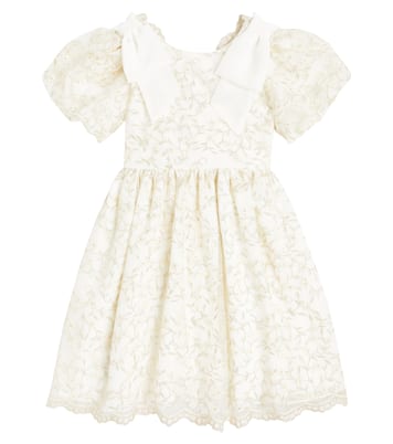 Bow-detail embroidered tulle dress | Patachou