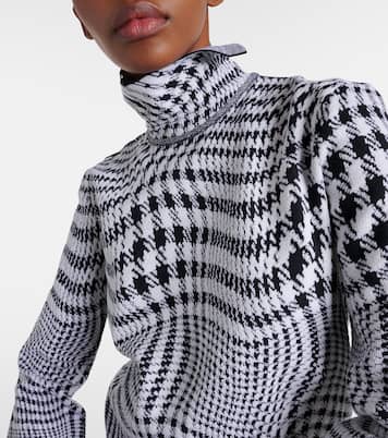 Houndstooth wool-blend turtleneck sweater | Burberry