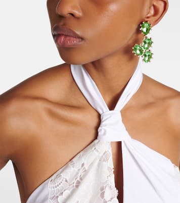 Orecchini pendenti Cactus con cristalli | Oscar de la Renta