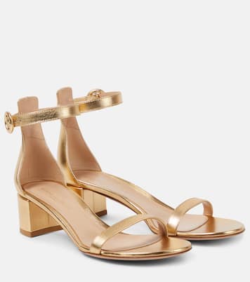 Sandalen Gaeta 45 aus Metallic-Leder | Gianvito Rossi