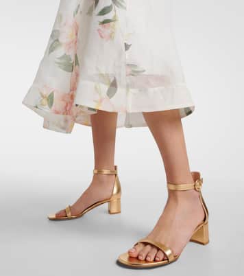 Sandalen Gaeta 45 aus Metallic-Leder | Gianvito Rossi