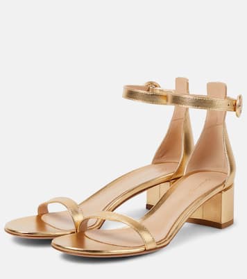 Sandalen Gaeta 45 aus Metallic-Leder | Gianvito Rossi
