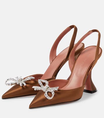 Pumps slingback Rosie 95 in raso | Amina Muaddi