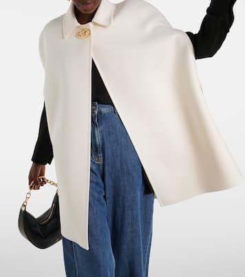 Compact Drap VLogo wool and cashmere cape | Valentino