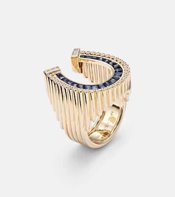 Bague Horseshoe en or 18 ct, diamants et saphirs | Marie Lichtenberg