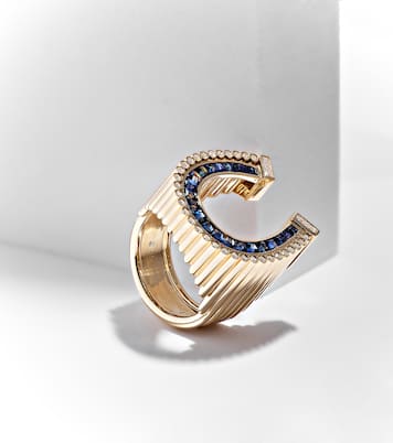 Bague Horseshoe en or 18 ct, diamants et saphirs | Marie Lichtenberg