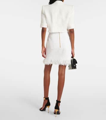Giacca cropped Spencer in tweed  | Balmain